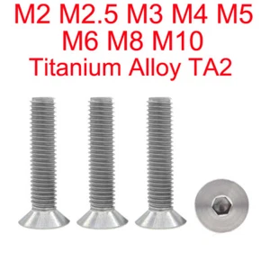 M2 M2.5 M3 M4 M5 M6 M8 M10 Titanium Alloy TA2 Allen Hexagon Countersunk Screw - Picture 1 of 2