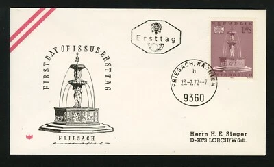 Austria FDC sc 916 Ersttag / Friesach Foundation 1972 First Day Cover - Image 1 of 2