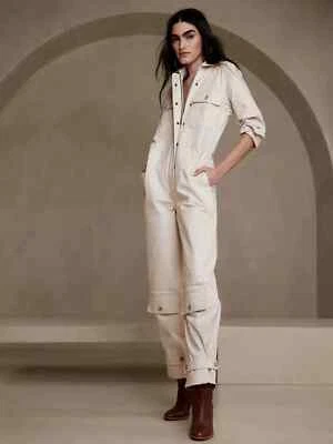 Mono utilitario Banana Republic talla 0 (XS) Paola transición crema algodón duradero Foto 1 de 4