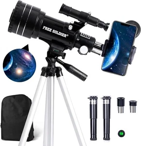 FREE SOLDIER Telescope for Kids&Astronomy Beginners - 70mm Aperture Refractor Te - Picture 1 of 7