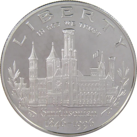 Smithsonian Institution Commemorative 1996 P 90% Silver Dollar Proof $1 Coin Cover