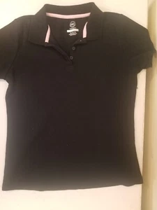 Wonder Nation Girls Top Shirt XL 14/16 Black Sh/slv Collared School Uniform Polo - Picture 1 of 8