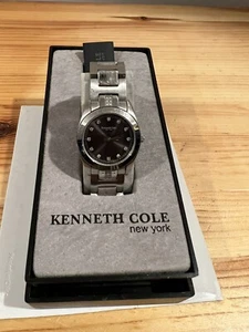Kenneth Cole New York Ladies Stainless Steel Watch w/ Cubic Zirconia Accents - Picture 1 of 7