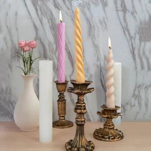 3D Silicone Candle Making Moulds DIY Spiral Strip Soap Wax Plaster Candles Mold - Picture 1 of 16