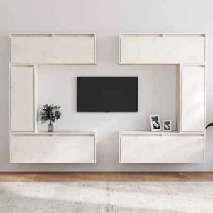 6pcs Wall Mount Entertainment Unit TV Stand Cabinet Console Storage Rack Shelf - Picture 1 of 10
