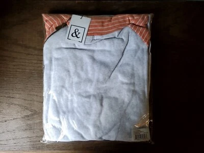 NWT Ampersand Avenue Light Gray Coral Stripe Double Hood L/S Hoodie Size XXXL - Image 1 of 4