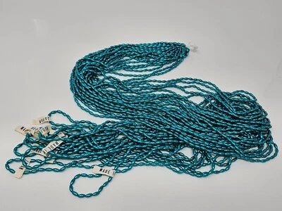 12 Strands Japanese 3mm x 6mm Oval Teal Green String Pearls Plastic Beads 60" - Image 1 of 2