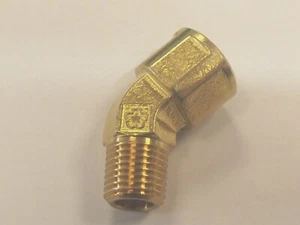 45 Degree Elbow Male Female Brass Bsp Threads,Obtuse Elbow 45o bsp in Brass - Picture 1 of 2