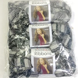 Red Heart Lot of 3 BOUTIQUE RIBBONS Yarn CITY GREY 3.5 oz each (New Old Stock) - Picture 1 of 9