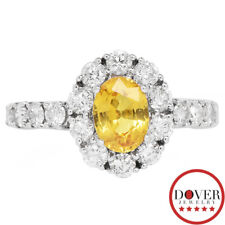 Designer Hana Diamond 2.43ct Sapphire 18K Gold Halo Engagement Ring 5.4 Grams NR