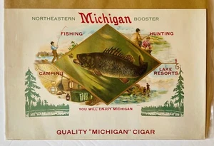Vintage Michigan Cigar Box Label 1905 - 1910 - Picture 1 of 6
