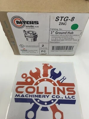 MYERS COOPER CROUSE-HINDS Myers STG-8 Crouse-Hinds 3" Basic Hub Scru-Tite Zinc Conduit Fittings 2/Box