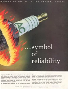 Vintage Print advertisement ad 1959 AC General Motors Spark Plug Reliability ad - Picture 1 of 1