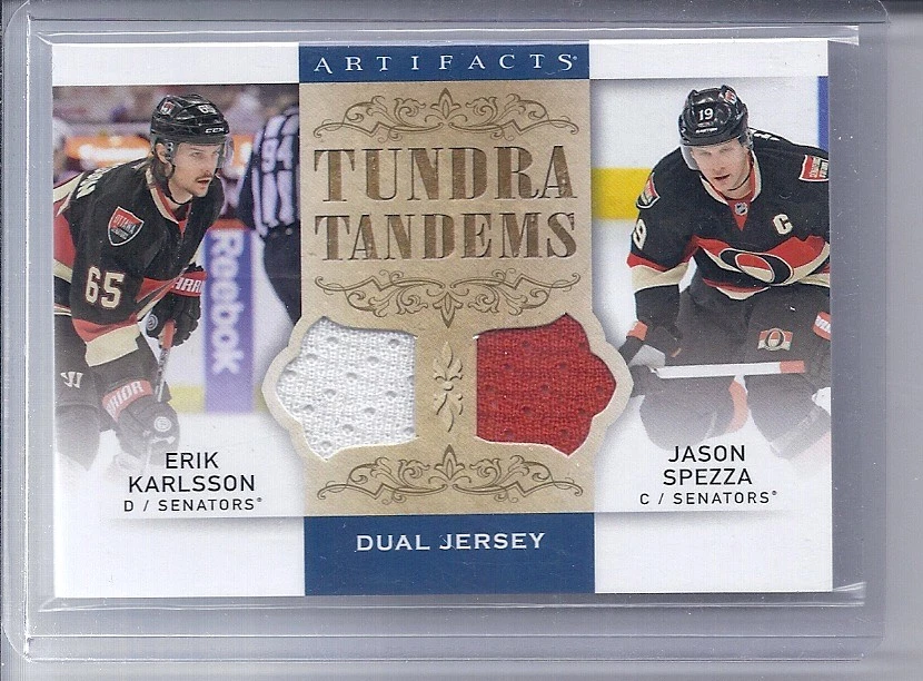 14-15 2014-15 ARTIFACTS ERIK KARLSSON JASON SPEZZA TUNDRA TANDEMS JERSEY TT-KS - Image 1 of 1