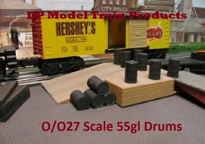 O/O27 Scale Black 55 gal Drums  - Scenery Accessories  - Image 1 of 2