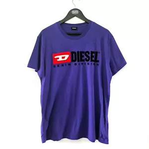 Diesel Mens Tshirt XL Denim Division Purple Embroidered logo - Picture 1 of 5