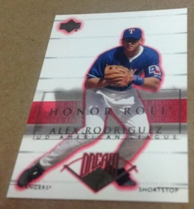 Carta ALEX RODRIGUEZ 2002 Upper Deck HONOR ROLL #15 condizioni NM-MT - Foto 1 di 2