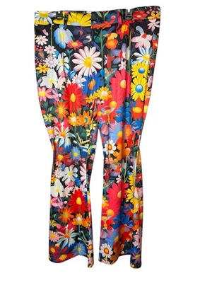Leggings Y2K Groovy Boho Hippie Festival Multicolor Floral Campana Parte Inferior 2XL Foto 1 de 4