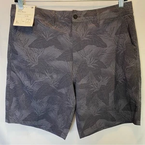 Goodfellow & Co Men’s Hybrid Swim Shorts 9” Inseam Size 36 Leaf Print Dark Grey - Picture 1 of 10