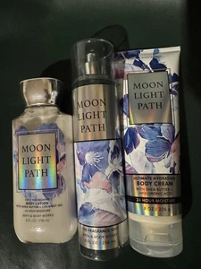 Set X3 Bath and Body Works MOONLIGHT PATH feiner Duftnebel 8 Unzen Creme Lotion - Bild 1 von 1