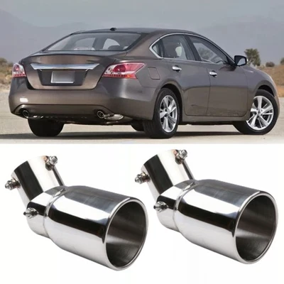 2pcs For Toyota Nissan Car Exhaust Pipe Tip Rear Tail Throat Muffler 1.5-2.1" Foto 1 de 4