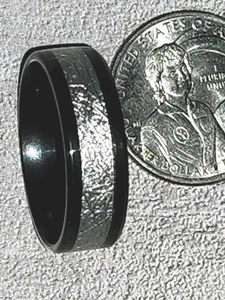 Gibeon Meteorite Wedding Band Black Zirconium Rings Mens Wedding Ring - Bild 1 von 9