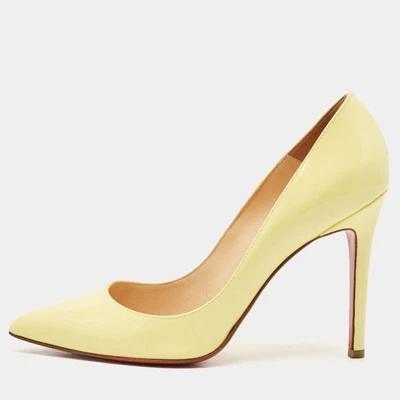 Christian Louboutin Yellow Patent Leather Pigalle Pumps Size 37 - Image 1 of 4