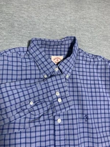 Brooks Brothers "Pile Rosso" Uomo XL Plaid Bottoni Blu Preppy Ufficio - Foto 1 di 12
