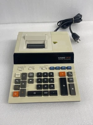 Vintage Casio DR-125 Printing Calculator w/ New Ink & Paper Plug Desktop - Image 1 of 4