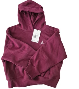 Jordan Hoodie Girls Small Bordeaux Purple Pullover Jumpman Logo Fleece Youth NEW - Picture 1 of 7