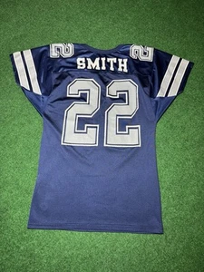 Vintage 90s Emmitt Smith Dallas Cowboys #22 Wilson Blue Medium Football Jersey - Picture 1 of 6