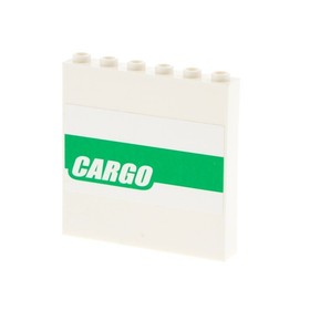 1x Lego Panels 1x6x5 White Wall Sticker Cargo Stripes Green 7733 59349pb005
