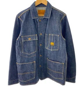 TROPHY CLOTHING Rare Denim Work Jacket Size 40 Made in Japan Indigo 100% Cotton - Picture 1 of 12