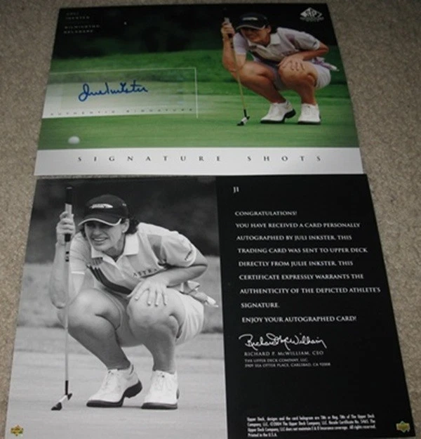 LPGA Golfer Julie Inkster Upper Deck certified autographed/signed oversized card - Image 1 of 1