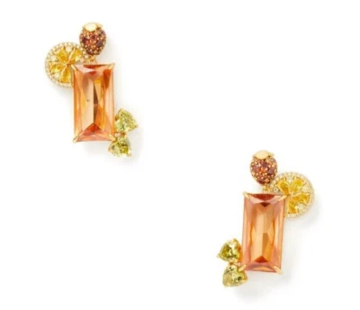 kate spade- Good Spirits- Double Drop- Stud earrings- Yellow Multi- NWT- $148 - Image 1 of 4