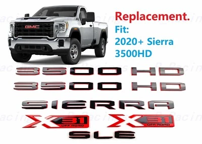 6件装黑色红门3500HD后Sierra SLE床X31徽章2020+Sierra 3500HD — 第 1/4 张图片