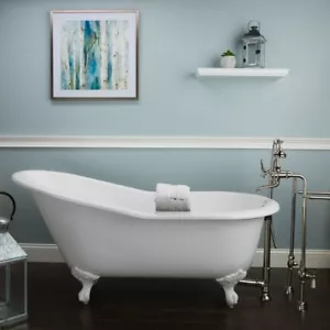 Randolph Morris Mila 67 Inch Cast Iron Slipper Clawfoot Tub - No Drillings - Picture 1 of 4
