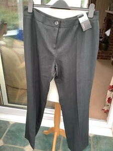 new tags george asda uk 16 standard length trousers grey fine stripe - Picture 1 of 6