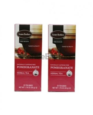 Farmer Brothers Premium: Té caliente de granada - 2 cajas/50 bolsitas de té - Té de hierbas Foto 1 de 4