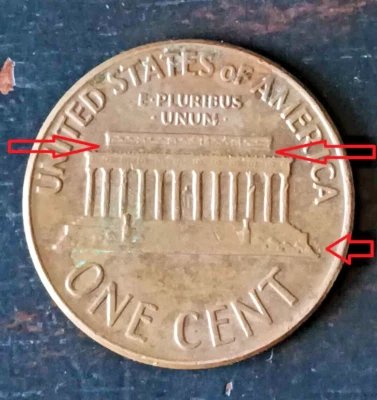 Lincoln Penny 1969 D errores sin FG y techo flotante y anverso de golpe de grasa Foto 1 de 4