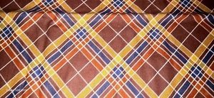 Fall Burgundy, Gold & Blue Plaid Cotton Flannel Fabric Super Snuggle 1 Yard - Picture 1 of 3