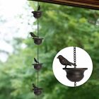 Metal Bird Cup Rain Chain Hanging Rain Catcher Bird Rain Chain  Balcony