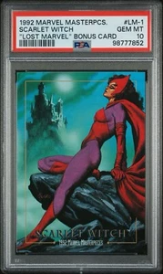 🔥 1992 Marvel Masterpieces #LM-1 Scarlet Witch Lost Marvel Avengers PSA 10 💎 - Picture 1 of 3