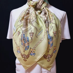 RARO VINTAGE HERMES Bufanda de Seda "Barandilla" Carre 90 diseñado por Joachim Metz - Imagen 1 de 14