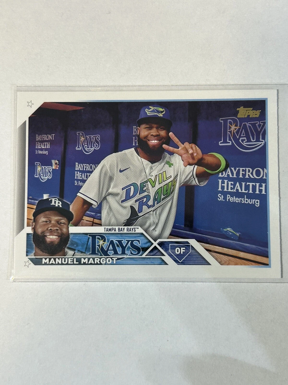 2023 Topps Series One Manuel Margot Golden Mirror SSP Image Variation #204 Rays