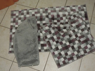 My Home Badmatten-Set beere/kariert für Stand-WC Neu - Bild 1 von 2