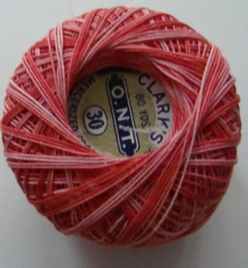 VTG Clarks ONT Mercerized 6 Cord Crochet Thread Cotton 80 yds Pinks - Picture 1 of 4