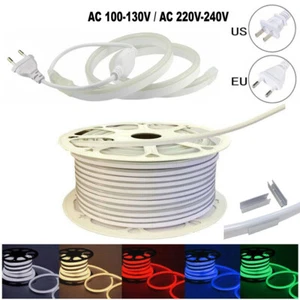 AC 100V-240V LED Neon Rope Strip Lights 2835 120LED/M Rope Wire Light With Plug - Picture 1 of 12