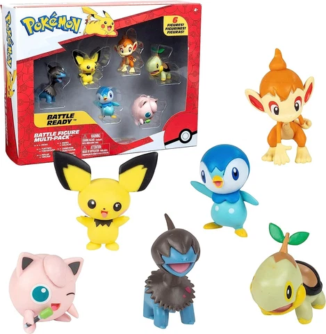 Pokémon Figure Toy Multi Pack Set - 6 Piece Playset - Includes 2" Pichu, Yamper Cover