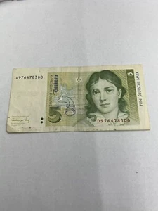 1991/1992 GERMAN 5 BANKNOTE CIRCULATED - Picture 1 of 8